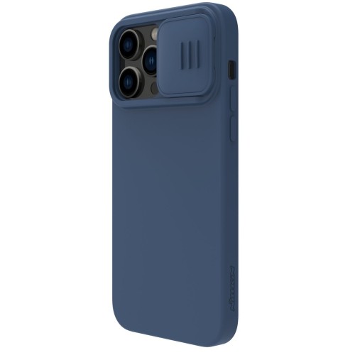 DĖKLAS NILLKIN CAMSHIELD SILKY SILICONE APPLE IPHONE 15 PRO MAX TAMSIAI MĖLYNAS DĖKLAS NILLKIN CAMSHIELD SILKY SILICONE APPLE IPHONE 15 PRO MAX TAMSIAI MĖLYNAS