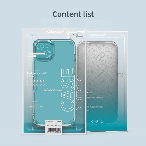 DĖKLAS NILLKIN NATURE TPU PRO APPLE IPHONE 15 PLUS BALTAS DĖKLAS NILLKIN NATURE TPU PRO APPLE IPHONE 15 PLUS BALTAS