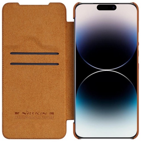 DĖKLAS NILLKIN QIN PRO LEATHER APPLE IPHONE 14 PLUS RUDAS DĖKLAS NILLKIN QIN PRO LEATHER APPLE IPHONE 14 PLUS RUDAS