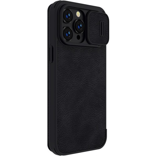 DĖKLAS NILLKIN QIN PRO LEATHER APPLE IPHONE 14 PRO MAX JUODAS