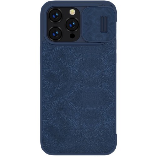 DĖKLAS NILLKIN QIN PRO LEATHER APPLE IPHONE 14 PRO MAX MĖLYNAS