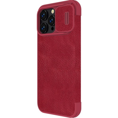 DĖKLAS NILLKIN QIN PRO LEATHER APPLE IPHONE 14 PRO MAX RAUDONAS