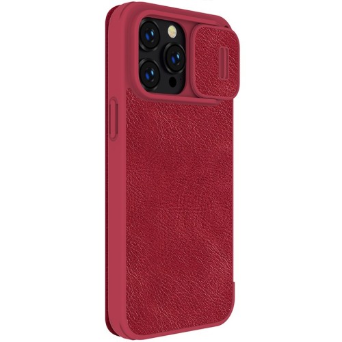 DĖKLAS NILLKIN QIN PRO LEATHER APPLE IPHONE 14 PRO MAX RAUDONAS