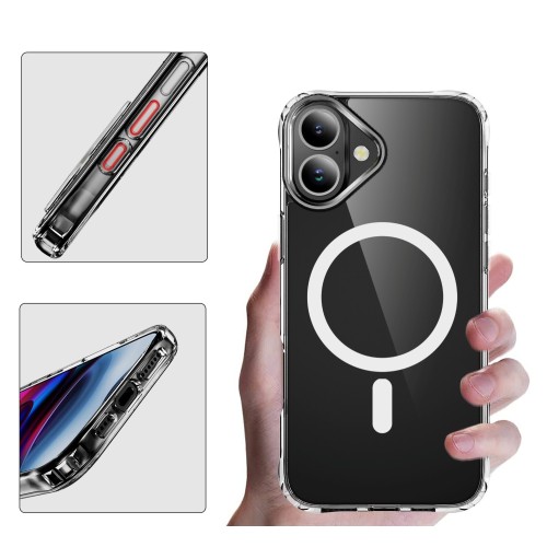 DĖKLAS PERFECTIONISTS CLEAR MAG CASE APPLE IPHONE 16 PLUS SKAIDRUS
