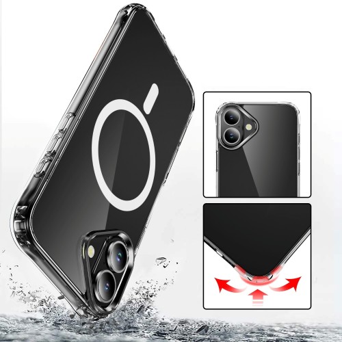 DĖKLAS PERFECTIONISTS CLEAR MAG CASE APPLE IPHONE 16 PLUS SKAIDRUS