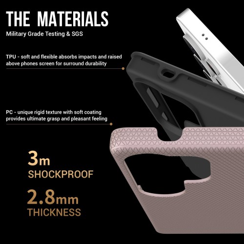 DĖKLAS PERFECTIONISTS TRIANGLE CASE SAMSUNG S928 S24 ULTRA ROŽINIO AUKSO