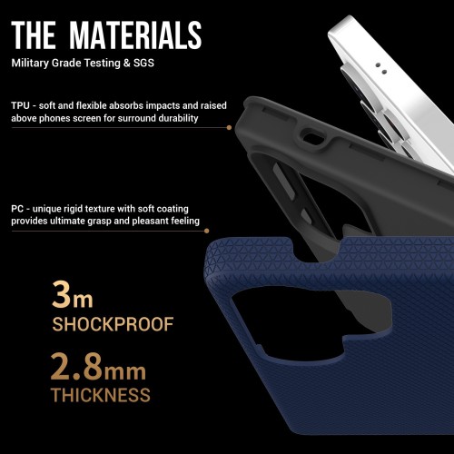 DĖKLAS PERFECTIONISTS TRIANGLE CASE SAMSUNG S928 S24 ULTRA TAMSIAI MĖLYNAS