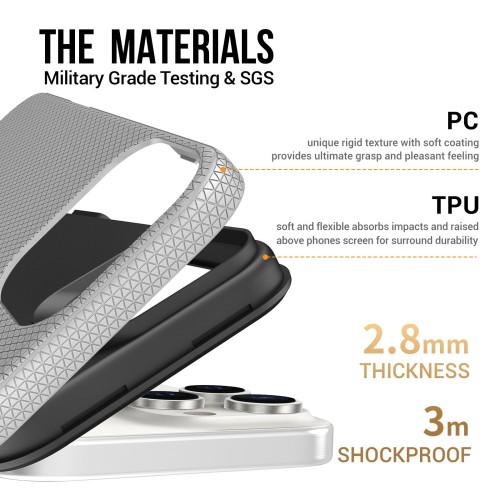 DĖKLAS PERFECTIONISTS TRIANGLE MAG CASE APPLE IPHONE 13 PRO MAX SIDABRINIS