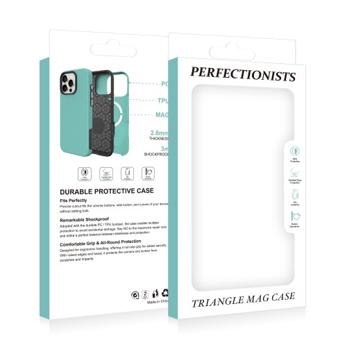 DĖKLAS PERFECTIONISTS TRIANGLE MAG CASE APPLE IPHONE 13 PRO MAX SIDABRINIS
