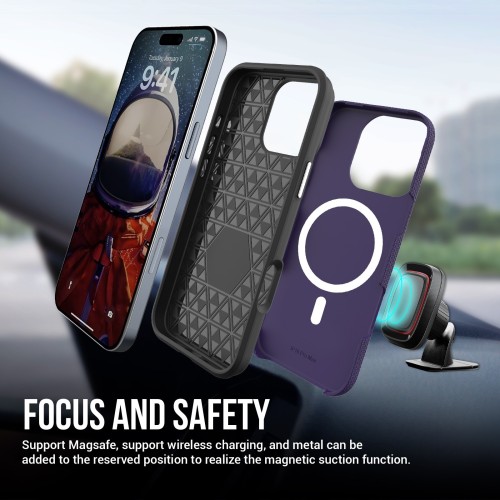 DĖKLAS PERFECTIONISTS TRIANGLE MAG CASE APPLE IPHONE 13 PRO MAX VIOLETINIS