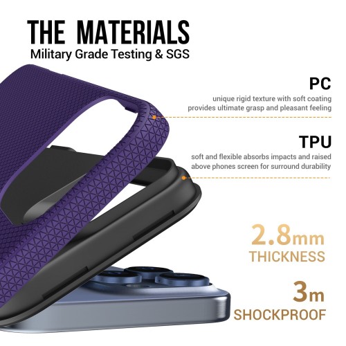 DĖKLAS PERFECTIONISTS TRIANGLE MAG CASE APPLE IPHONE 13 PRO MAX VIOLETINIS
