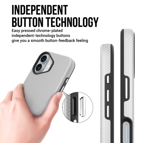 DĖKLAS PERFECTIONISTS TRIANGLE MAG CASE APPLE IPHONE 13/14 SIDABRINIS