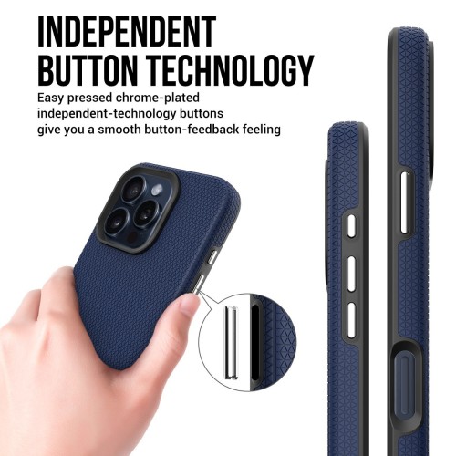 DĖKLAS PERFECTIONISTS TRIANGLE MAG CASE APPLE IPHONE 14 PRO TAMSIAI MĖLYNAS