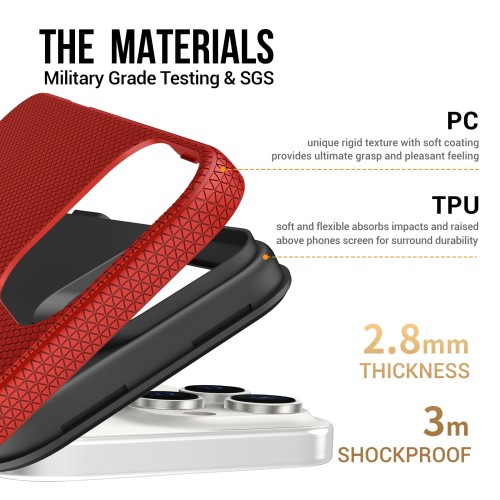DĖKLAS PERFECTIONISTS TRIANGLE MAG CASE APPLE IPHONE 15 PRO MAX RAUDONAS