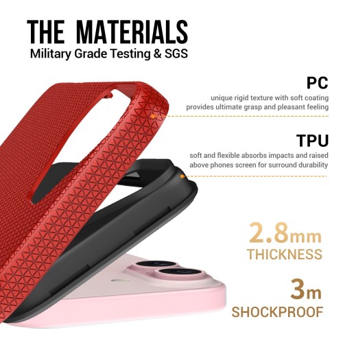 DĖKLAS PERFECTIONISTS TRIANGLE MAG CASE APPLE IPHONE 15 RAUDONAS