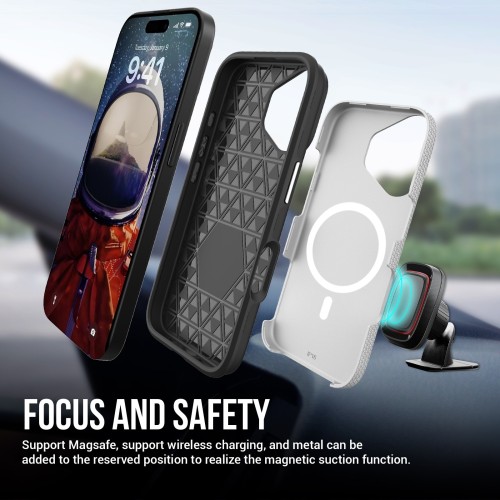 DĖKLAS PERFECTIONISTS TRIANGLE MAG CASE APPLE IPHONE 15 SIDABRINIS DĖKLAS PERFECTIONISTS TRIANGLE MAG CASE APPLE IPHONE 15 SIDABRINIS