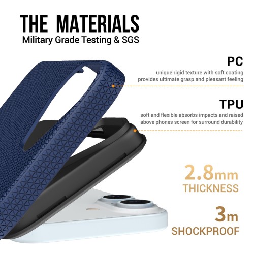 DĖKLAS PERFECTIONISTS TRIANGLE MAG CASE APPLE IPHONE 16 PLUS TAMSIAI MĖLYNAS