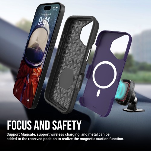 DĖKLAS PERFECTIONISTS TRIANGLE MAG CASE APPLE IPHONE 16 VIOLETINIS DĖKLAS PERFECTIONISTS TRIANGLE MAG CASE APPLE IPHONE 16 VIOLETINIS