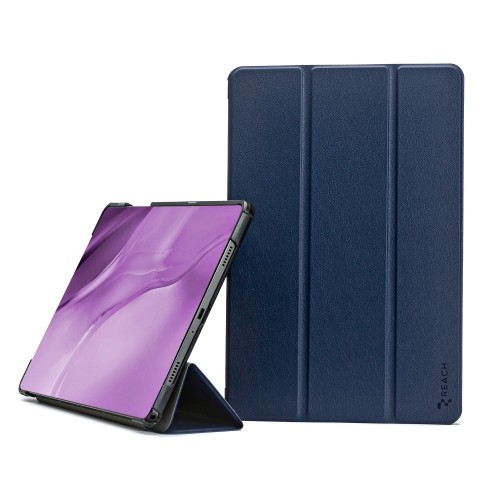 DĖKLAS REACH SMART LEATHER SAMSUNG X610/X616 TAB S9 FE PLUS TAMSIAI MĖLYNAS