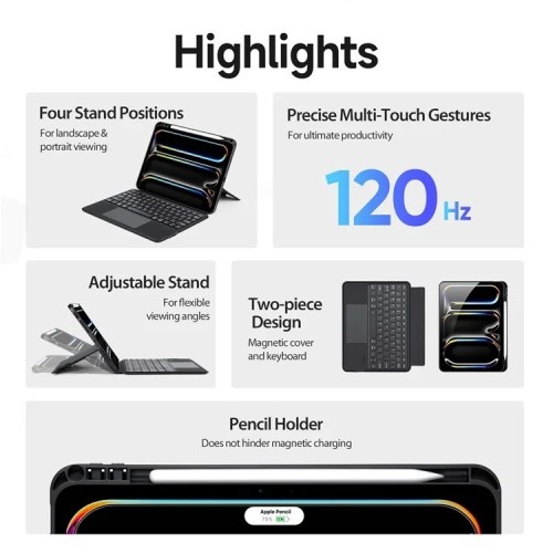 DĖKLAS SU KLAVIATŪRA DUX DUCIS DK APPLE IPAD PRO 11 2024/2025 JUODAS DĖKLAS SU KLAVIATŪRA DUX DUCIS DK APPLE IPAD PRO 11 2024/2025 JUODAS