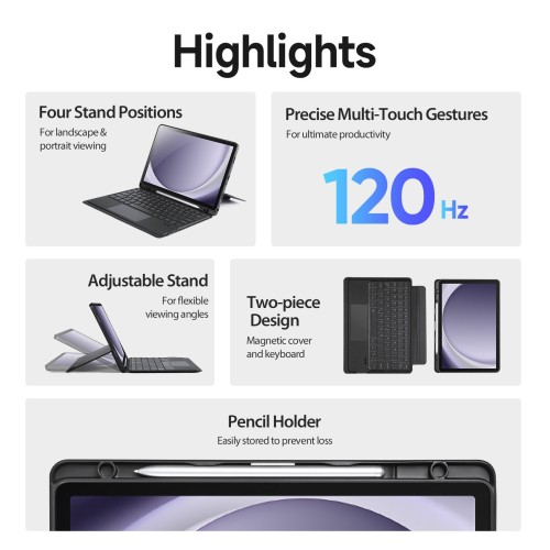 DĖKLAS SU KLAVIATŪRA DUX DUCIS DK SAMSUNG X210/X215/X216 TAB A9 PLUS 11.0/X230/X235/X236 TAB A11 PLUS 11.0 JUODAS DĖKLAS SU KLAVIATŪRA DUX DUCIS DK SAMSUNG X210/X215/X216 TAB A9 PLUS 11.0/X230/X235/X236 TAB A11 PLUS 11.0 JUODAS
