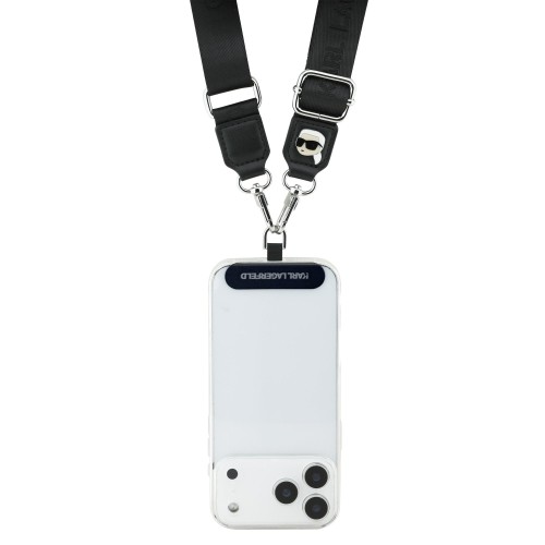 DIRŽELIS TELEFONUI KARL LAGERFELD UNIVERSAL CROSSBODY STRAP KARL PATCH JUODAS DIRŽELIS TELEFONUI KARL LAGERFELD UNIVERSAL CROSSBODY STRAP KARL PATCH JUODAS