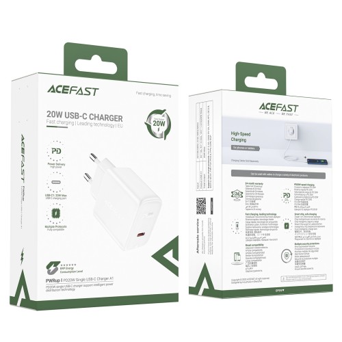 ĮKROVIKLIS ACEFAST A1 PD20W USB-C JUODAS ĮKROVIKLIS ACEFAST A1 PD20W USB-C JUODAS