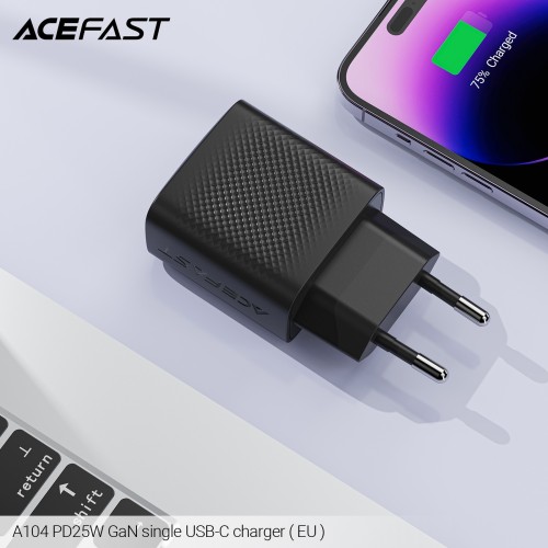 ĮKROVIKLIS ACEFAST A104 25W GAN USB-C JUODAS ĮKROVIKLIS ACEFAST A104 25W GAN USB-C JUODAS