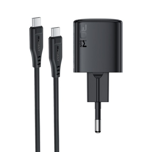 ĮKROVIKLIS ACEFAST A118 30W GAN USB-C + USB-C TO USB-C CABLE 1.2M JUODAS ĮKROVIKLIS ACEFAST A118 30W GAN USB-C + USB-C TO USB-C CABLE 1.2M JUODAS