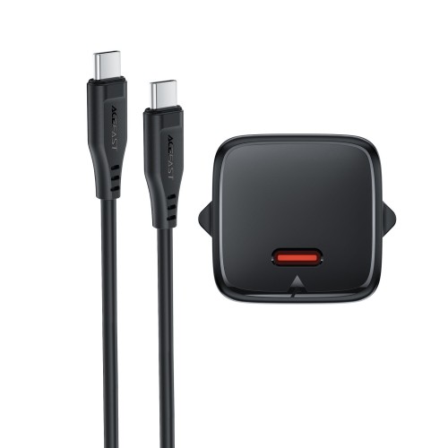 ĮKROVIKLIS ACEFAST A118 30W GAN USB-C + USB-C TO USB-C CABLE 1.2M JUODAS ĮKROVIKLIS ACEFAST A118 30W GAN USB-C + USB-C TO USB-C CABLE 1.2M JUODAS