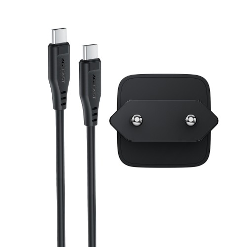ĮKROVIKLIS ACEFAST A118 30W GAN USB-C + USB-C TO USB-C CABLE 1.2M JUODAS ĮKROVIKLIS ACEFAST A118 30W GAN USB-C + USB-C TO USB-C CABLE 1.2M JUODAS