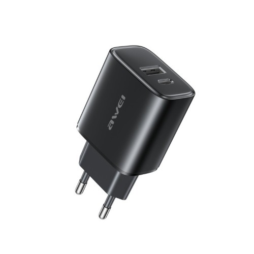 ĮKROVIKLIS AWEI PD85-EU 22.5W USB-A/USB-C JUODAS ĮKROVIKLIS AWEI PD85-EU 22.5W USB-A/USB-C JUODAS