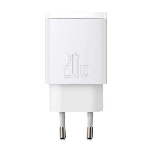 ĮKROVIKLIS BASEUS COMPACT QUICK CHARGER 20W USB-C/USB-A BALTAS CCXJ-B02 ĮKROVIKLIS BASEUS COMPACT QUICK CHARGER 20W USB-C/USB-A BALTAS CCXJ-B02