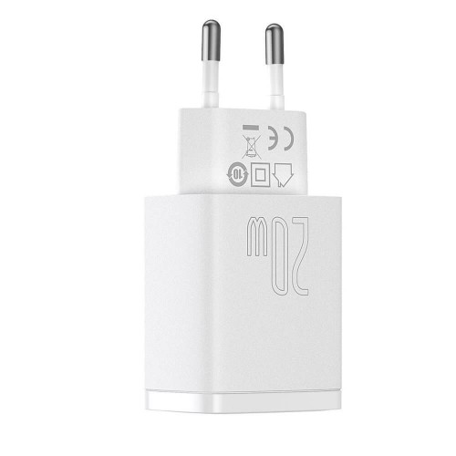 ĮKROVIKLIS BASEUS COMPACT QUICK CHARGER 20W USB-C/USB-A BALTAS CCXJ-B02 ĮKROVIKLIS BASEUS COMPACT QUICK CHARGER 20W USB-C/USB-A BALTAS CCXJ-B02