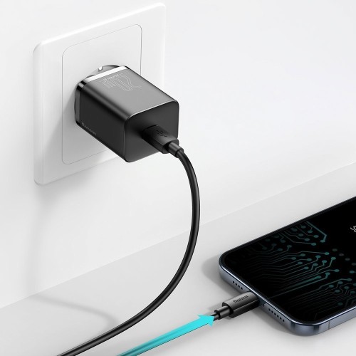 ĮKROVIKLIS BASEUS SUPER SI 20W USB-C + USB-C TO LIGHTNING CABLE 1.0M JUODAS TZCCSUP-B01 ĮKROVIKLIS BASEUS SUPER SI 20W USB-C + USB-C TO LIGHTNING CABLE 1.0M JUODAS TZCCSUP-B01