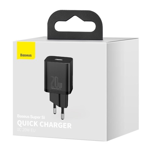 ĮKROVIKLIS BASEUS SUPER SI 20W USB-C JUODAS CCSUP-B01 ĮKROVIKLIS BASEUS SUPER SI 20W USB-C JUODAS CCSUP-B01