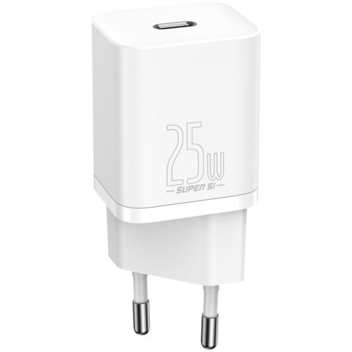 ĮKROVIKLIS BASEUS SUPER SI 25W USB-C + USB-C TO USB-C CABLE 1.0M BALTAS TZCCSUP-L02 ĮKROVIKLIS BASEUS SUPER SI 25W USB-C + USB-C TO USB-C CABLE 1.0M BALTAS TZCCSUP-L02