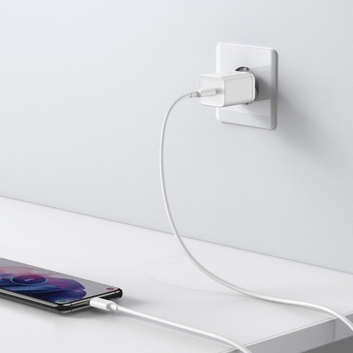 ĮKROVIKLIS BASEUS SUPER SI 25W USB-C + USB-C TO USB-C CABLE 1.0M BALTAS TZCCSUP-L02 ĮKROVIKLIS BASEUS SUPER SI 25W USB-C + USB-C TO USB-C CABLE 1.0M BALTAS TZCCSUP-L02