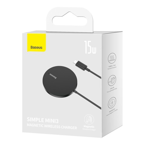 ĮKROVIKLIS BELAIDIS BASEUS SIMPLE MINI 3 15W MAGSAFE JUODAS CCJJ040001