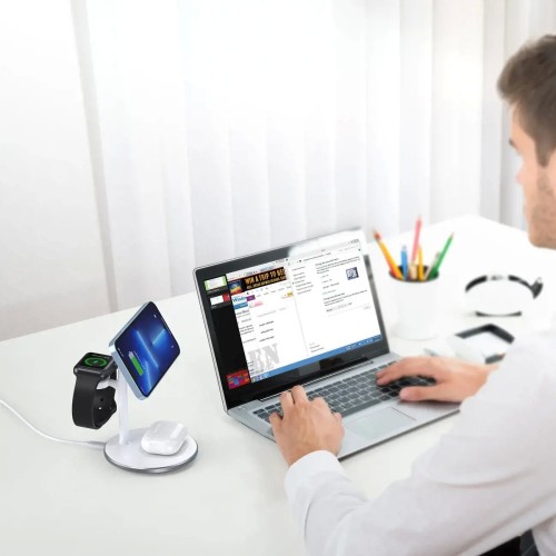 ĮKROVIKLIS BELAIDIS CHOETECH T585-F 3-IN-1 15W BALTAS ĮKROVIKLIS BELAIDIS CHOETECH T585-F 3-IN-1 15W BALTAS