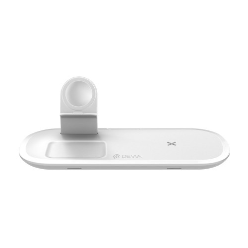 ĮKROVIKLIS BELAIDIS DEVIA 3IN1 SMART PHONE, APPLE WATCH, AIRPODS BALTAS