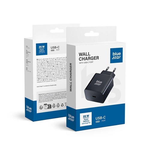 ĮKROVIKLIS BLUE STAR 25W USB-C JUODAS ĮKROVIKLIS BLUE STAR 25W USB-C JUODAS