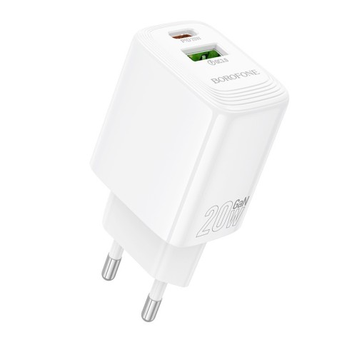 ĮKROVIKLIS BOROFONE BN27 20W USB-C/USB-A BALTAS ĮKROVIKLIS BOROFONE BN27 20W USB-C/USB-A BALTAS
