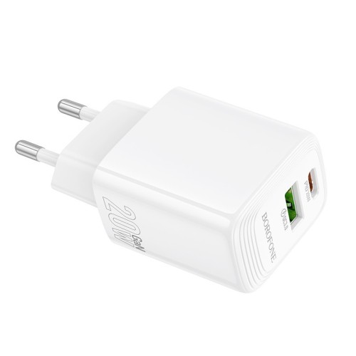 ĮKROVIKLIS BOROFONE BN27 20W USB-C/USB-A BALTAS ĮKROVIKLIS BOROFONE BN27 20W USB-C/USB-A BALTAS