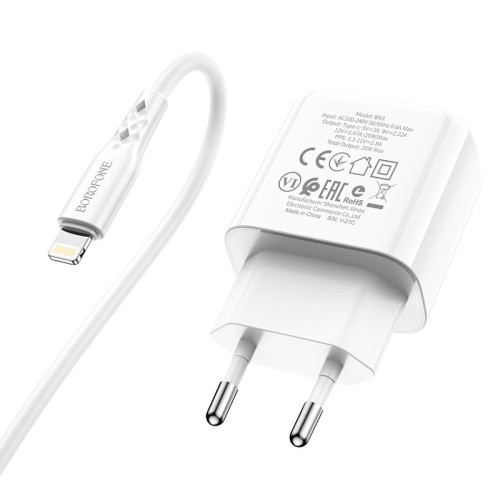 ĮKROVIKLIS BOROFONE BN3 20W USB-C + USB-C TO LIGHTNING CABLE 1.0M BALTAS ĮKROVIKLIS BOROFONE BN3 20W USB-C + USB-C TO LIGHTNING CABLE 1.0M BALTAS