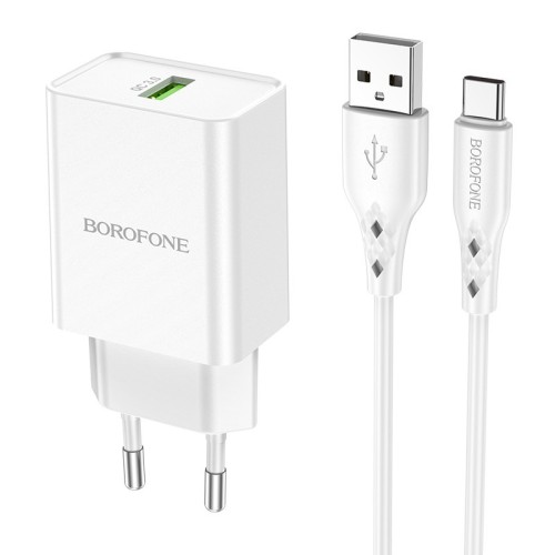 ĮKROVIKLIS BOROFONE BN5 18W USB-A + USB-A TO USB-C CABLE 1.0M BALTAS ĮKROVIKLIS BOROFONE BN5 18W USB-A + USB-A TO USB-C CABLE 1.0M BALTAS