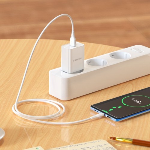 ĮKROVIKLIS BOROFONE BN5 18W USB-A + USB-A TO USB-C CABLE 1.0M BALTAS ĮKROVIKLIS BOROFONE BN5 18W USB-A + USB-A TO USB-C CABLE 1.0M BALTAS