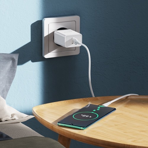 ĮKROVIKLIS BOROFONE BN5 18W USB-A + USB-A TO USB-C CABLE 1.0M BALTAS ĮKROVIKLIS BOROFONE BN5 18W USB-A + USB-A TO USB-C CABLE 1.0M BALTAS