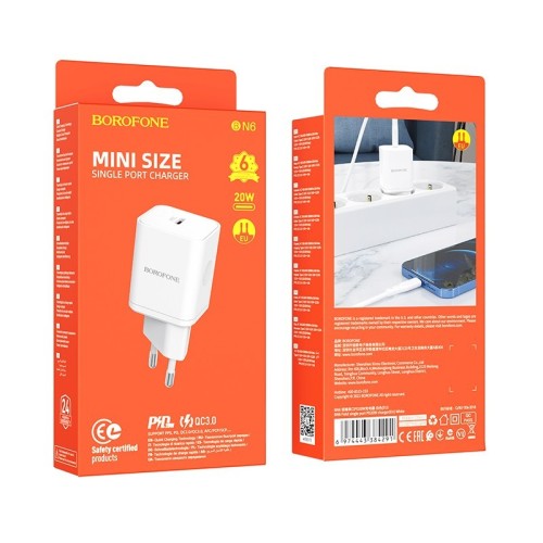 ĮKROVIKLIS BOROFONE BN6 20W USB-C BALTAS ĮKROVIKLIS BOROFONE BN6 20W USB-C BALTAS