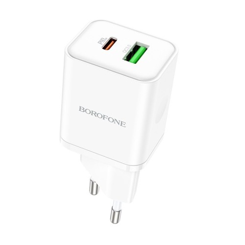 ĮKROVIKLIS BOROFONE BN7 20W USB-C/USB-A BALTAS ĮKROVIKLIS BOROFONE BN7 20W USB-C/USB-A BALTAS